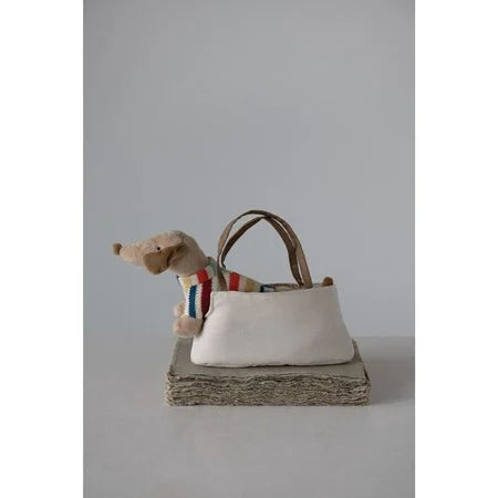Creative Coop puppy in handbag