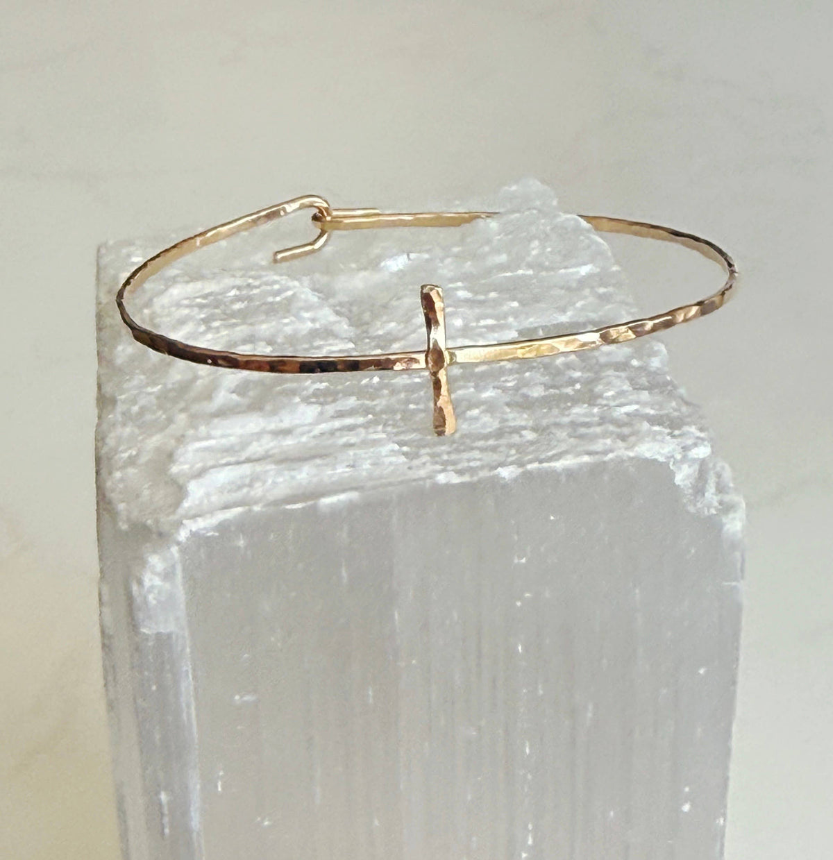 Modern cross cuff: 14kt gold fill