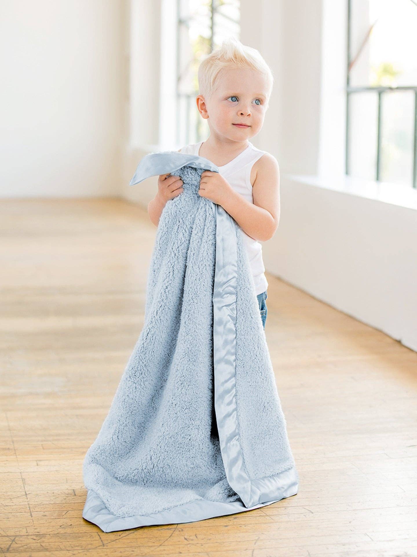 Chenille Baby Blanket: Unboxed / Blue