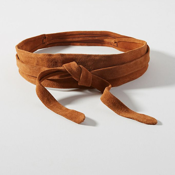 Wrap Belt Adjustable Cognac Suede