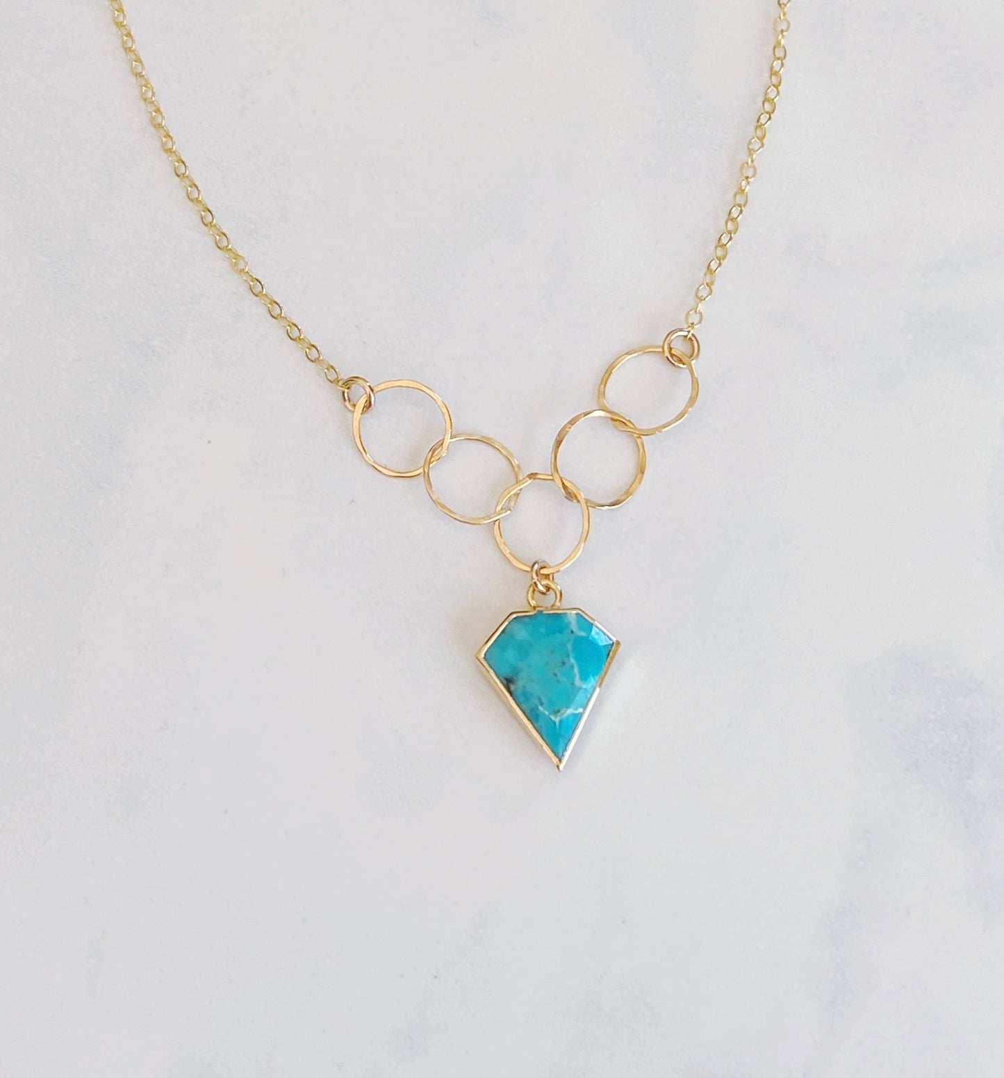 Turquoise shield necklace