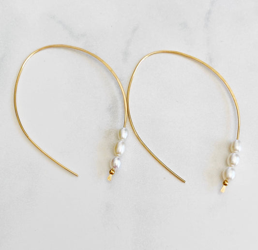 Bonnie Boardman Modern Pearl Open Hoops GF