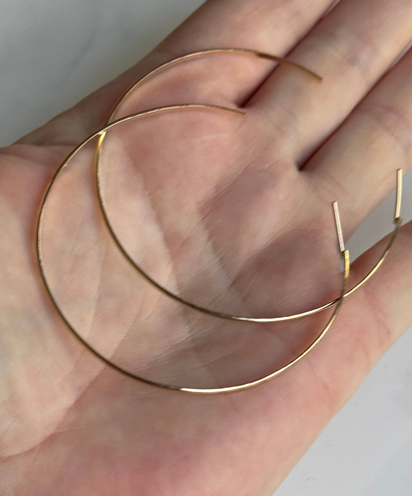 Large classic hammered hoops: Gold Filled