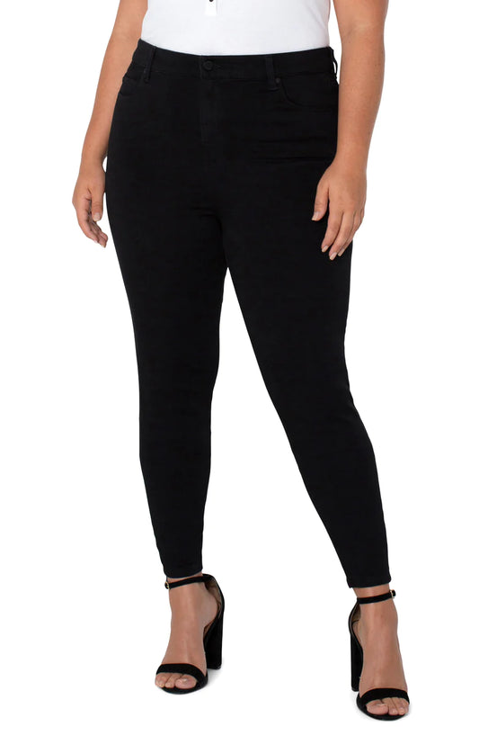 Liverpool Abby HR Ankle 28" Black Rinse