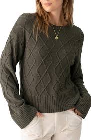 Sanctuary Coastal Cable Dark Olive Sweater